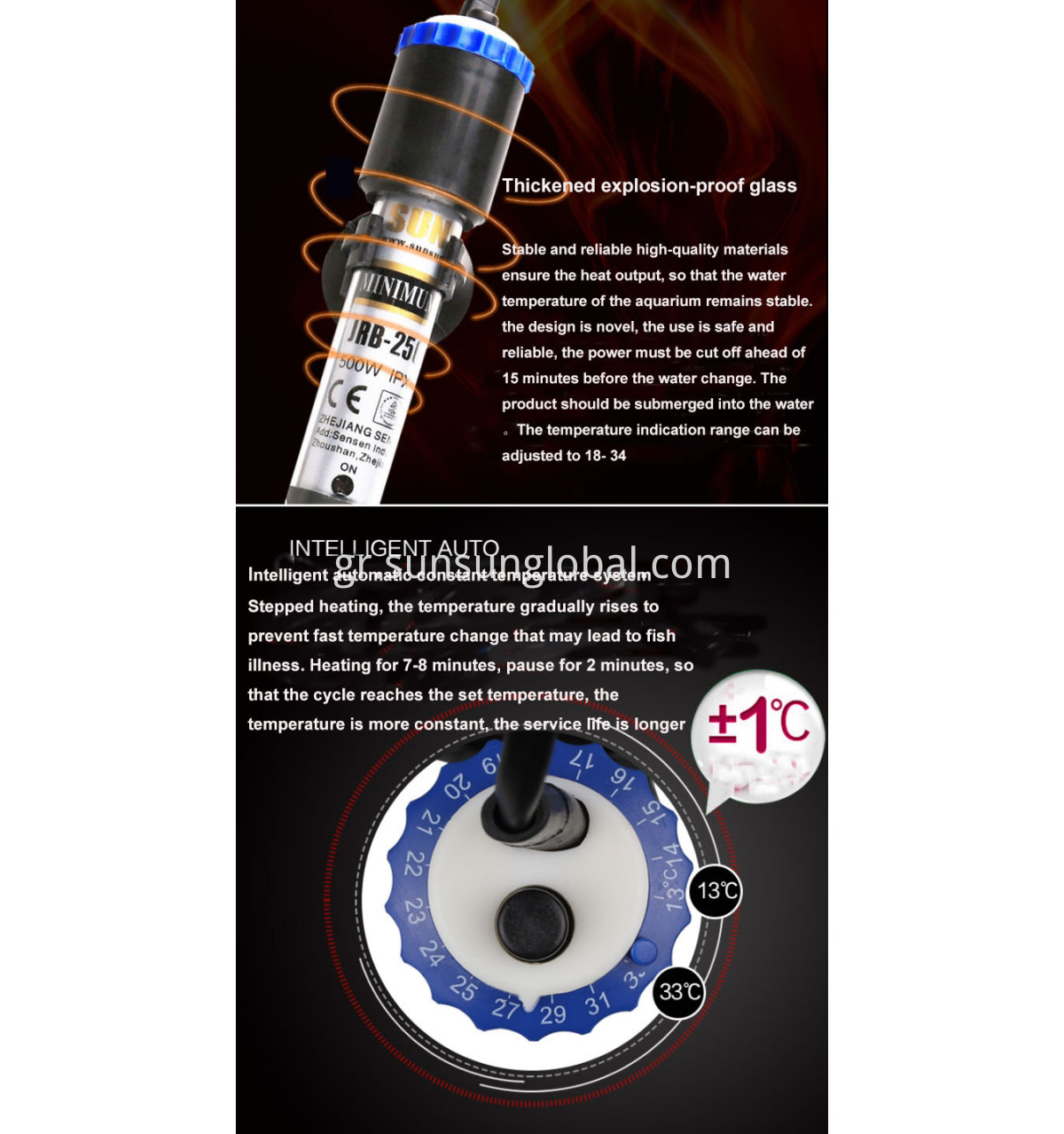 Sunsun Aquarium Glass Heater Series Jrb